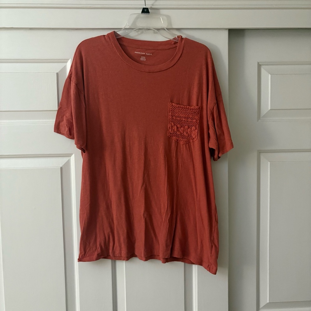 American Eagle  T-Shirt w/ lace pocket
Medium